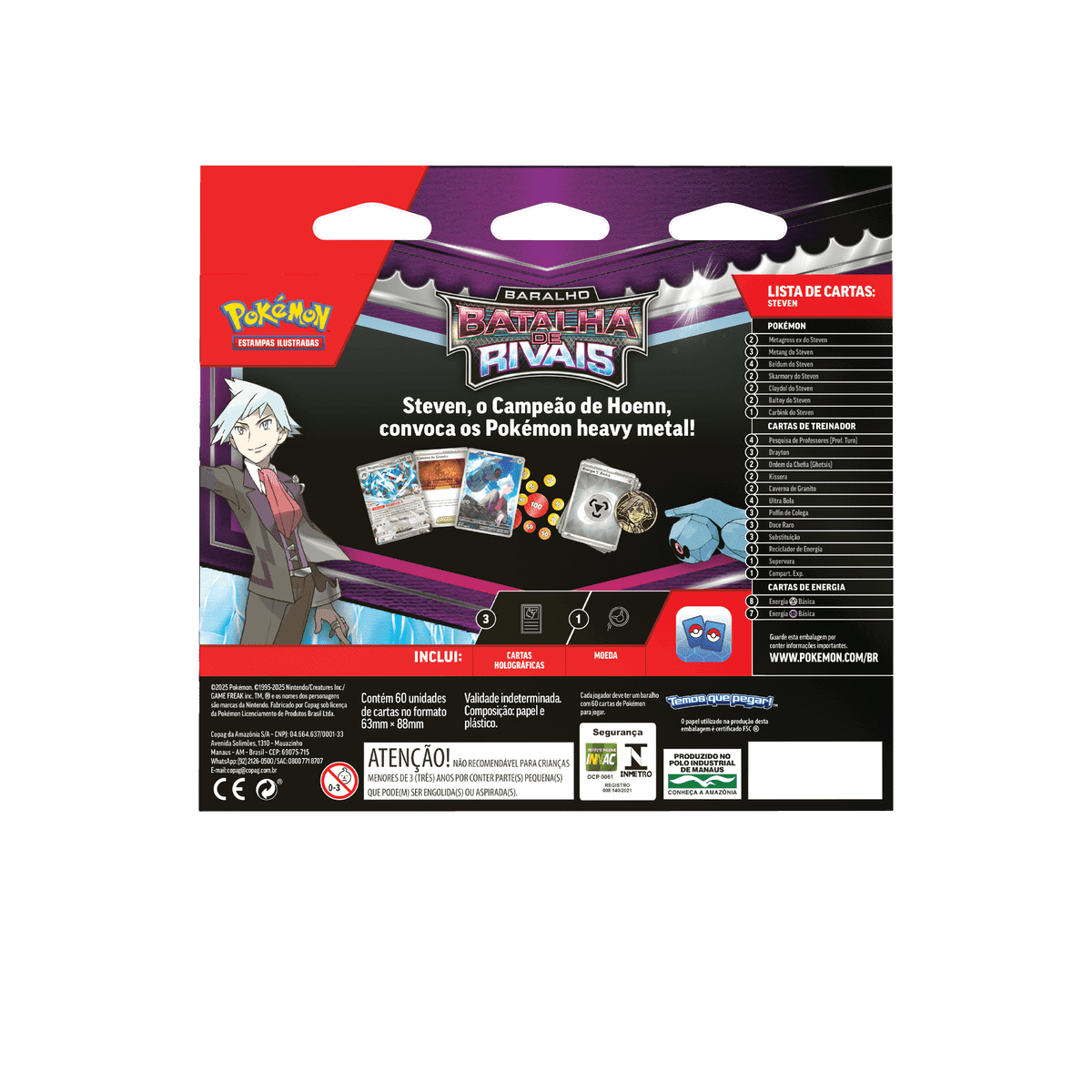 (PT-BR) Pokémon Kit 2 Baralhos Batalha de Rivais Marine & Steven - Imagem 6