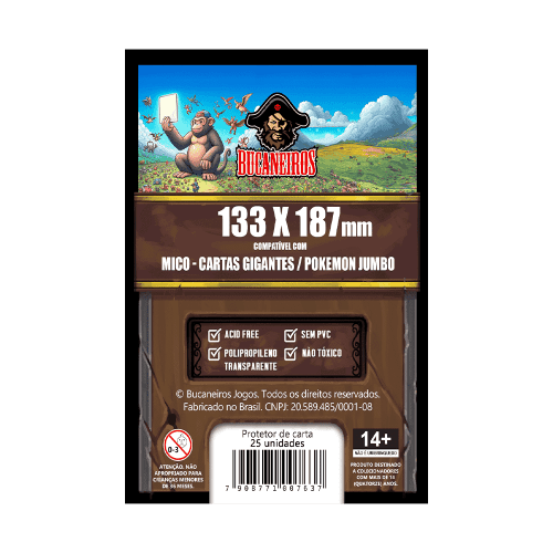 Sleeve Pokémon Jumbo & Mico Cartas Gigantes 133x187mm Bucaneiros (25un)