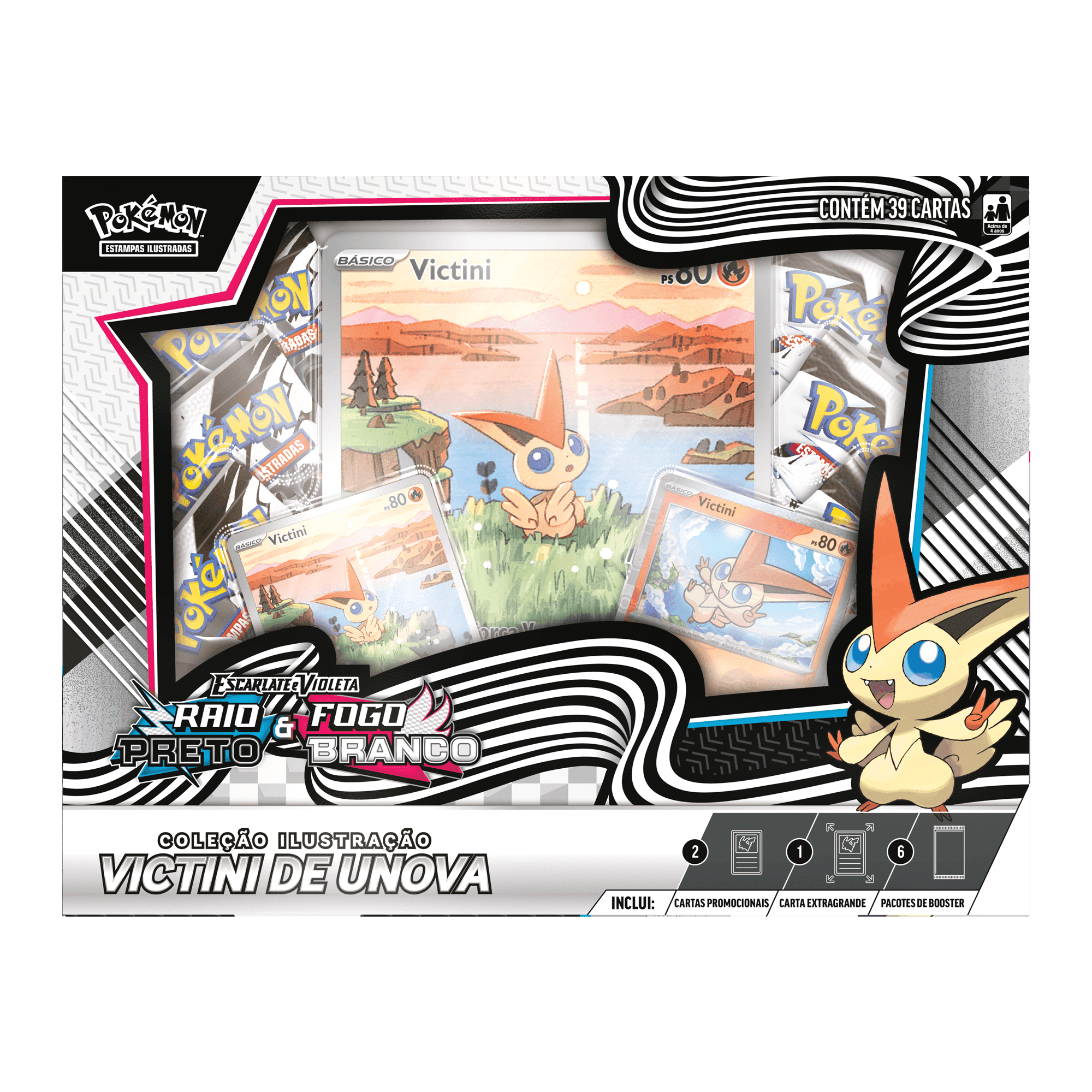 (PT-BR) Pokémon - Box Coleção Ilustração - Raio Preto & Fogo Branco - Victini - Imagem 2