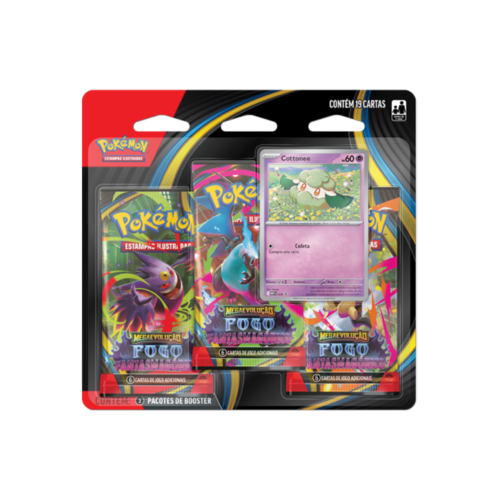 (PT-BR) Pokémon - Blister Triplo - Mega Evolução - Fogo Fantasmagórico - Cottone