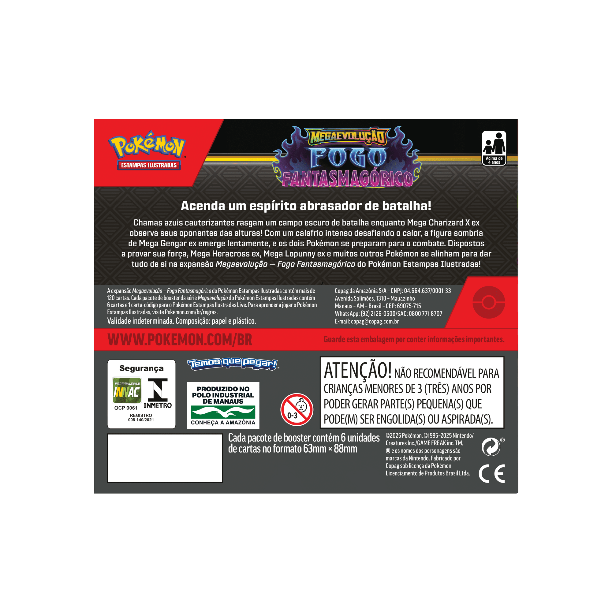 (PT-BR) Pokémon - Caixa de Booster - Mega Evolução - Fogo Fantasmagórico - Imagem 3