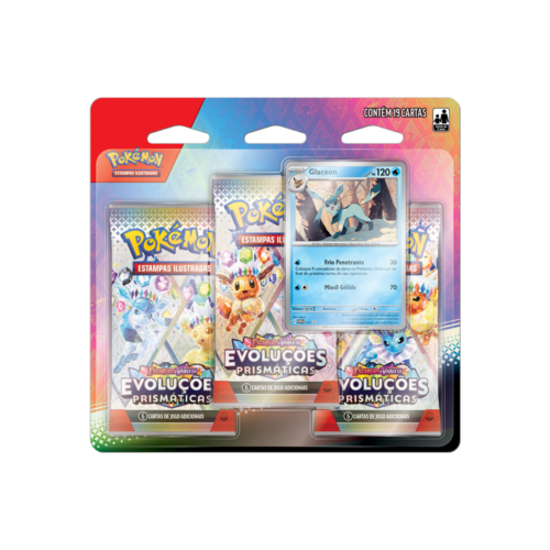 (PT-BR) Pokémon - Blister Triplo - Escarlate e Violeta - Evoluções Prismáticas - Glaceon