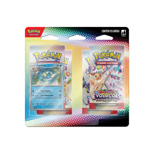 (PT-BR) Pokémon - Blister Quádruplo - Escarlate e Violeta - Evoluções Prismáticas - Vaporeon