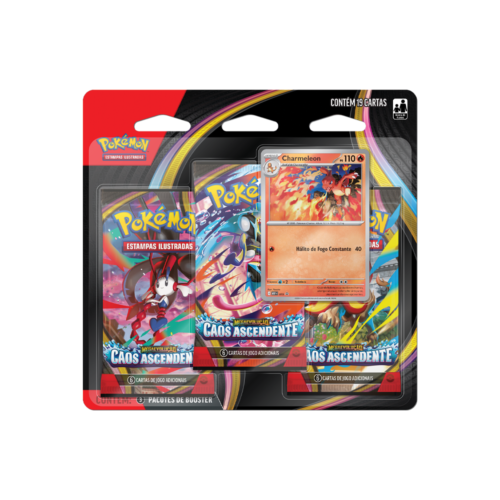 (PT-BR) Pokémon - Blister Triplo - Mega Evolução - Caos Ascendente - Charmeleon