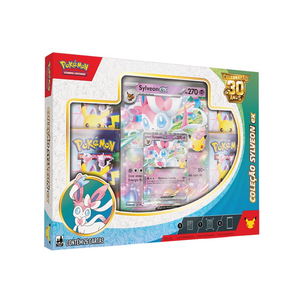 (PT-BR) Pokémon - Caixa - Colexão ex - Celebração de 30 Anos - Coleção Sylveon ex