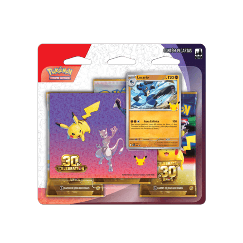 (PT-BR) Pokémon - Blister Triplo - Com Adesivo - Celebração de 30 Anos - Lucario