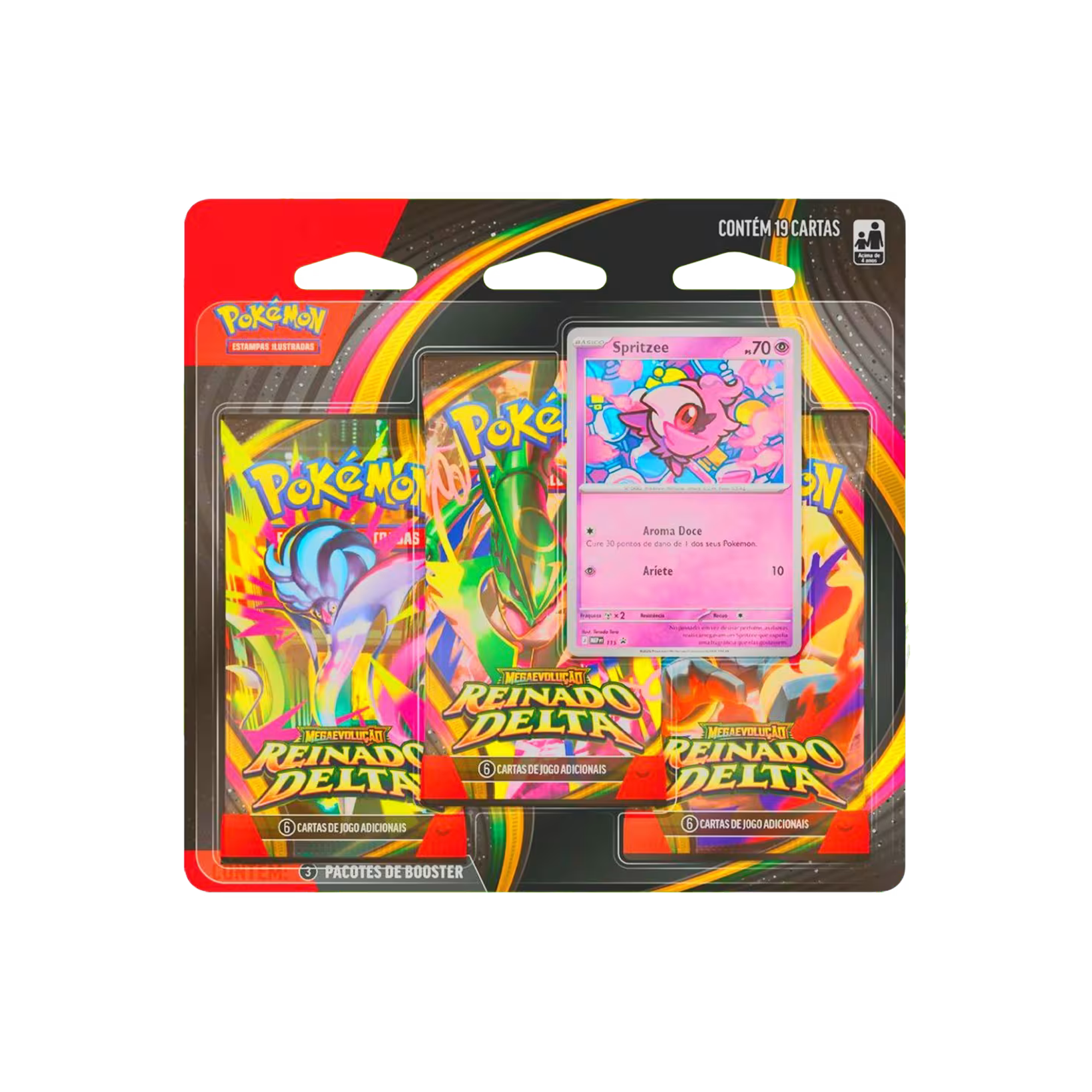 (PT-BR) Pokémon - Blister Triplo - ME6 - Mega Evolução - Reinado Delta - Spritzee